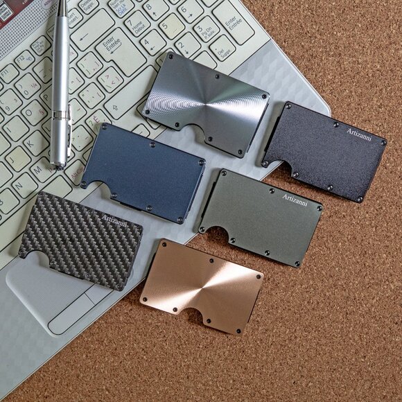 Slim Men Minimalist Slim Money Clip RFID Blocking - Picture 4 of 7